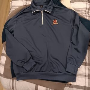 SHEIN Navy Blue Pullover with Embroidered Emblem